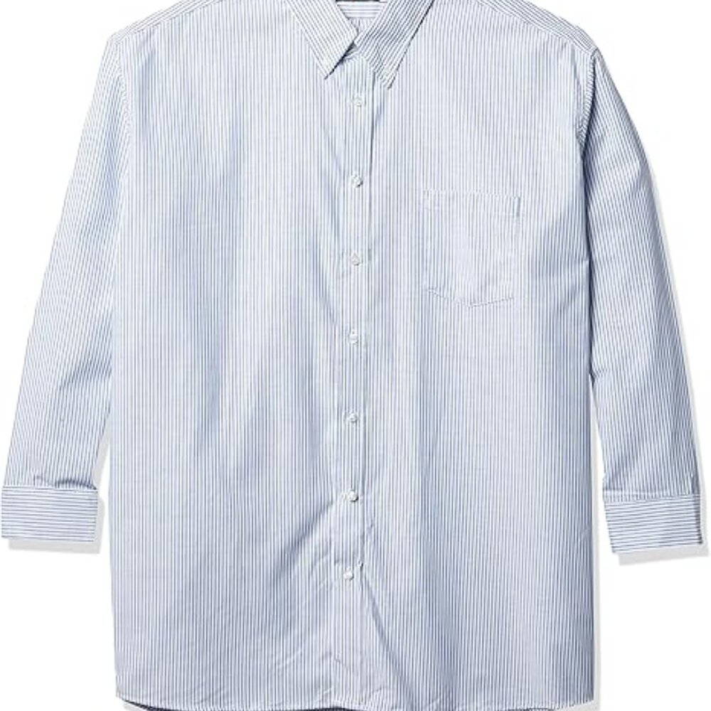 Red Kap Men's Long Sleeve Oxford Striped Shirt Size: 19.5" Neck 34" Sleeves